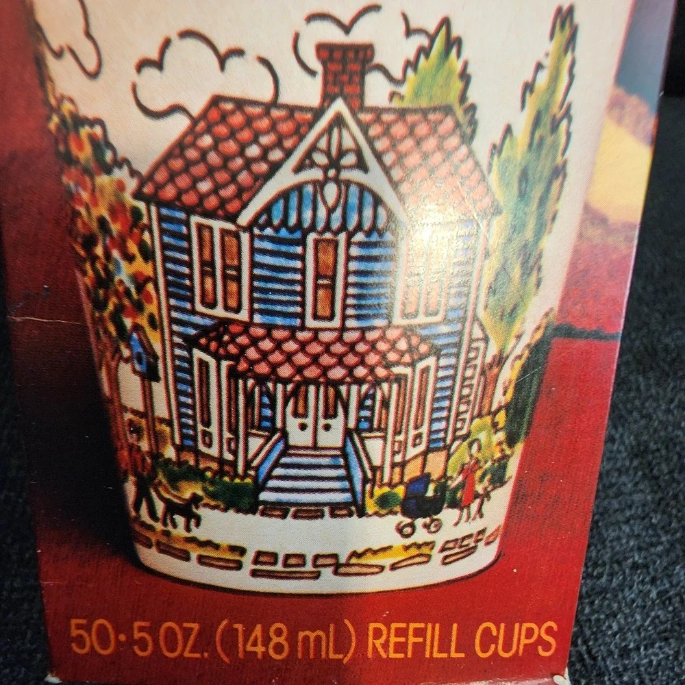 1981‎ Dixie Heritage Kitchen 50- 5oz Refill Cups Original Scenes